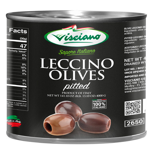 Pitted leccino olives in brine